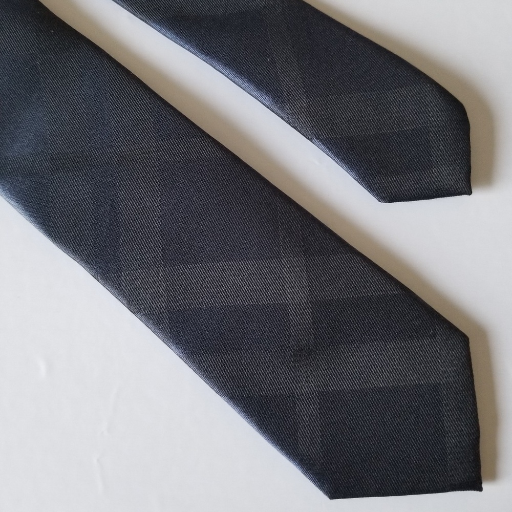 Express Men's Blue Black Abstract Slim Silk Tie